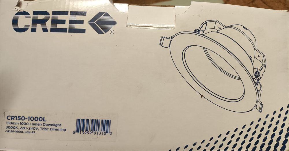 Lampa oprawa sufitowa Downlight Cree 1000 lumenów 3000k cr150
