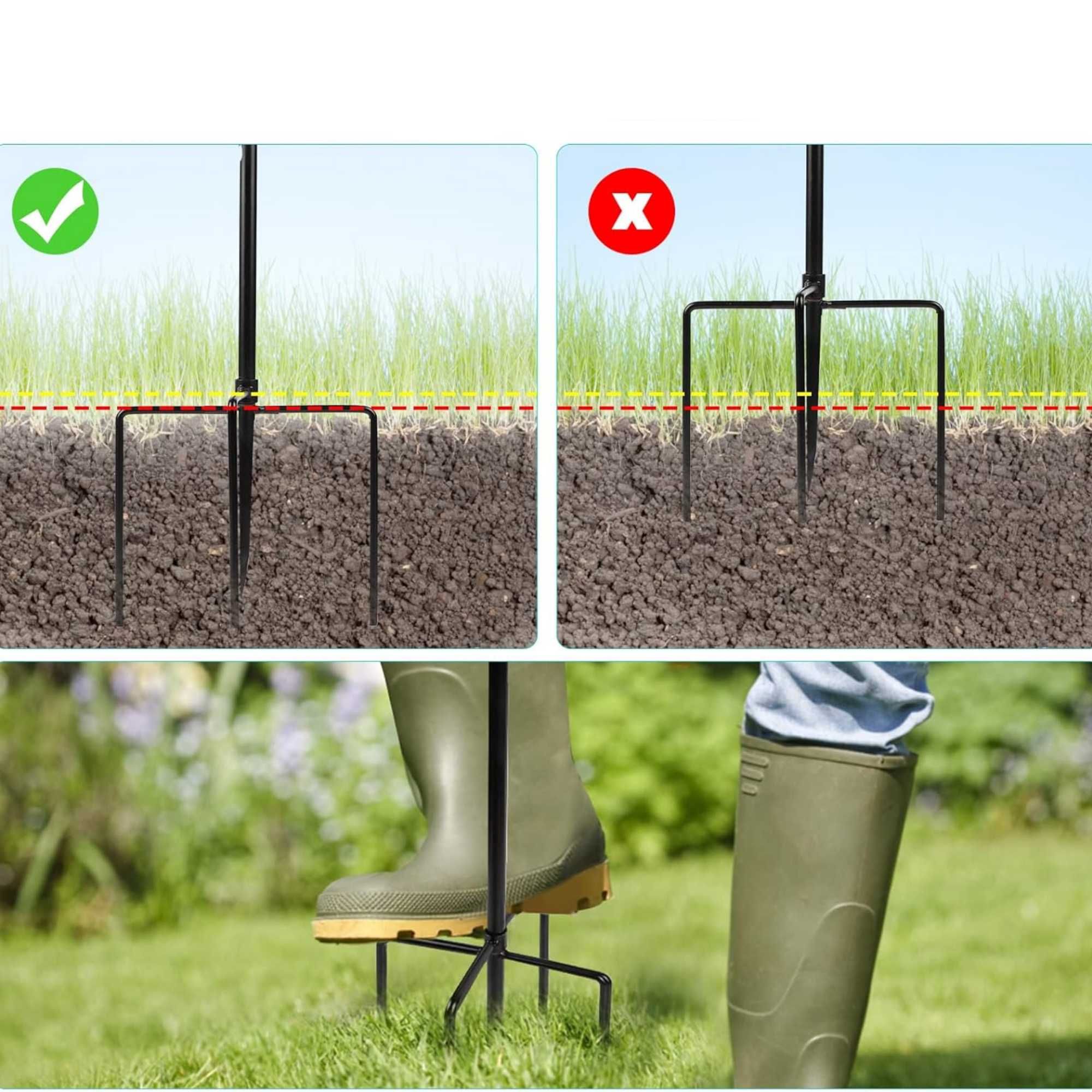 Wieszak wbijany na kwiaty stojak podwójny metal 113cm do ogrodu