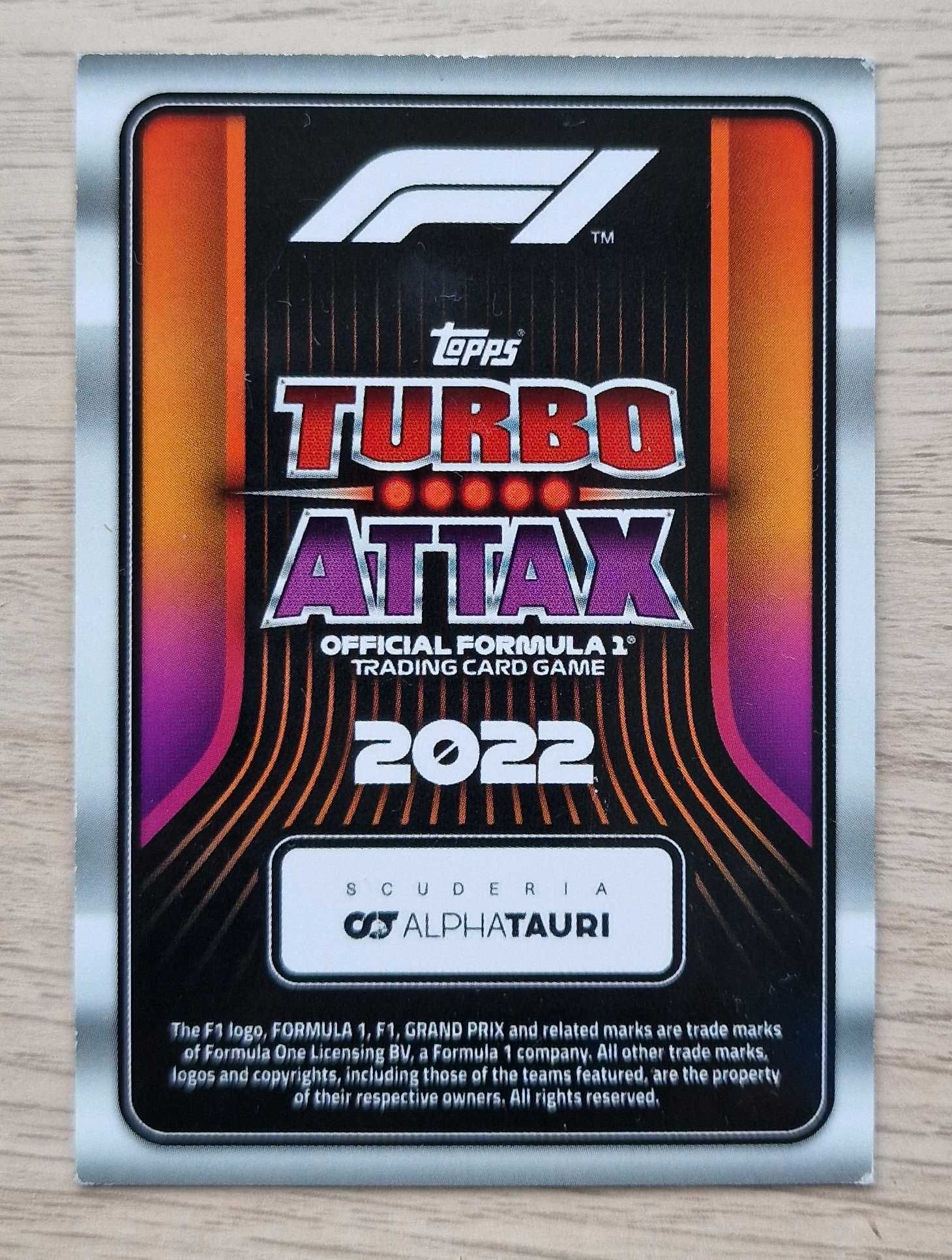 Karta Turbo Attax Yuki Tsunoda (Gold Limited Edition)