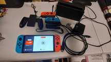 Nintendo Switch OLED Neon Red/Blue + dodatki, folia – gwarancja
