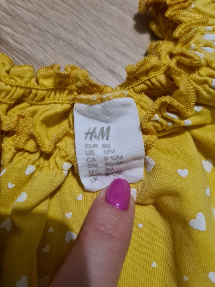 Żółta bluzka H&M rozm. 80