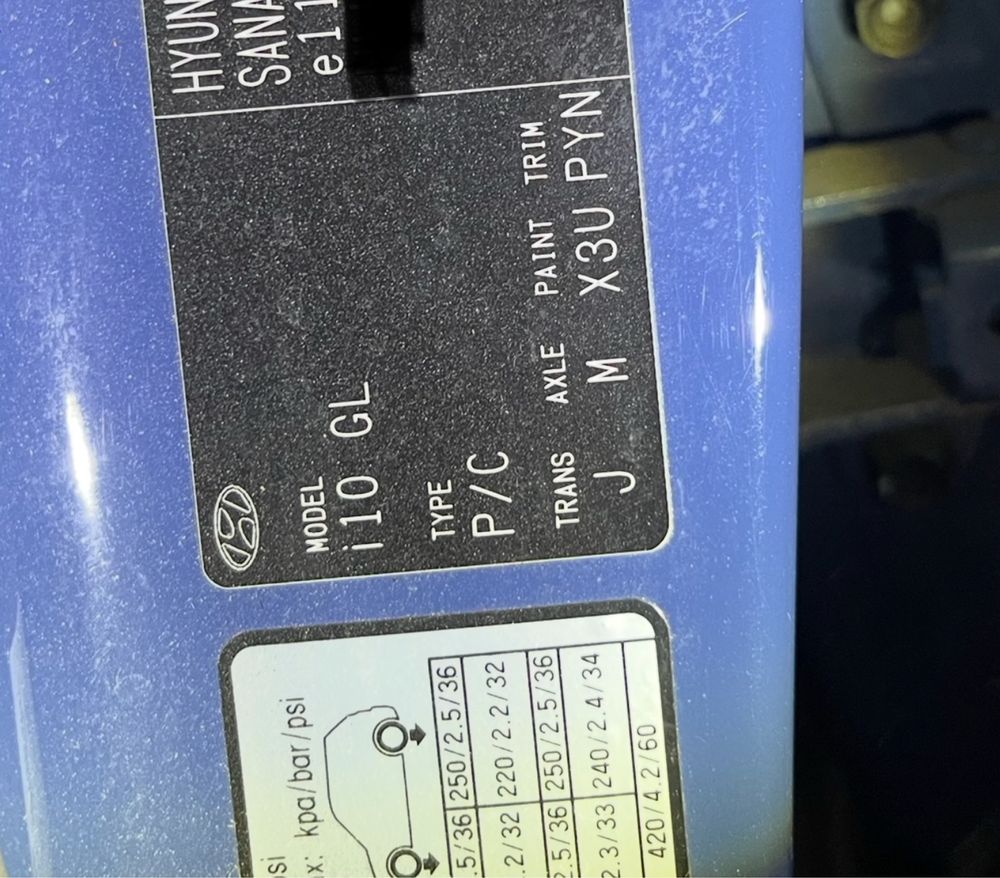 Hyundai i10 ii czesci skrzynia me 1671 pt drzwi klapa x3u zderzak