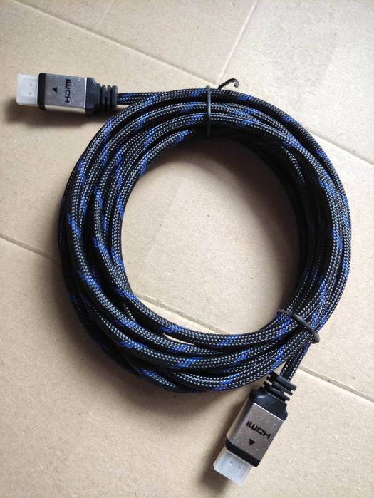 Kabel HDMI nowy czarno niebieski