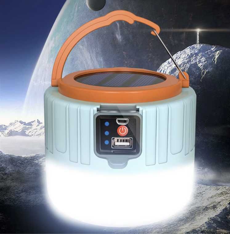 Zewnętrzne solarne oświetlenie kempingowe LED power bank 280W