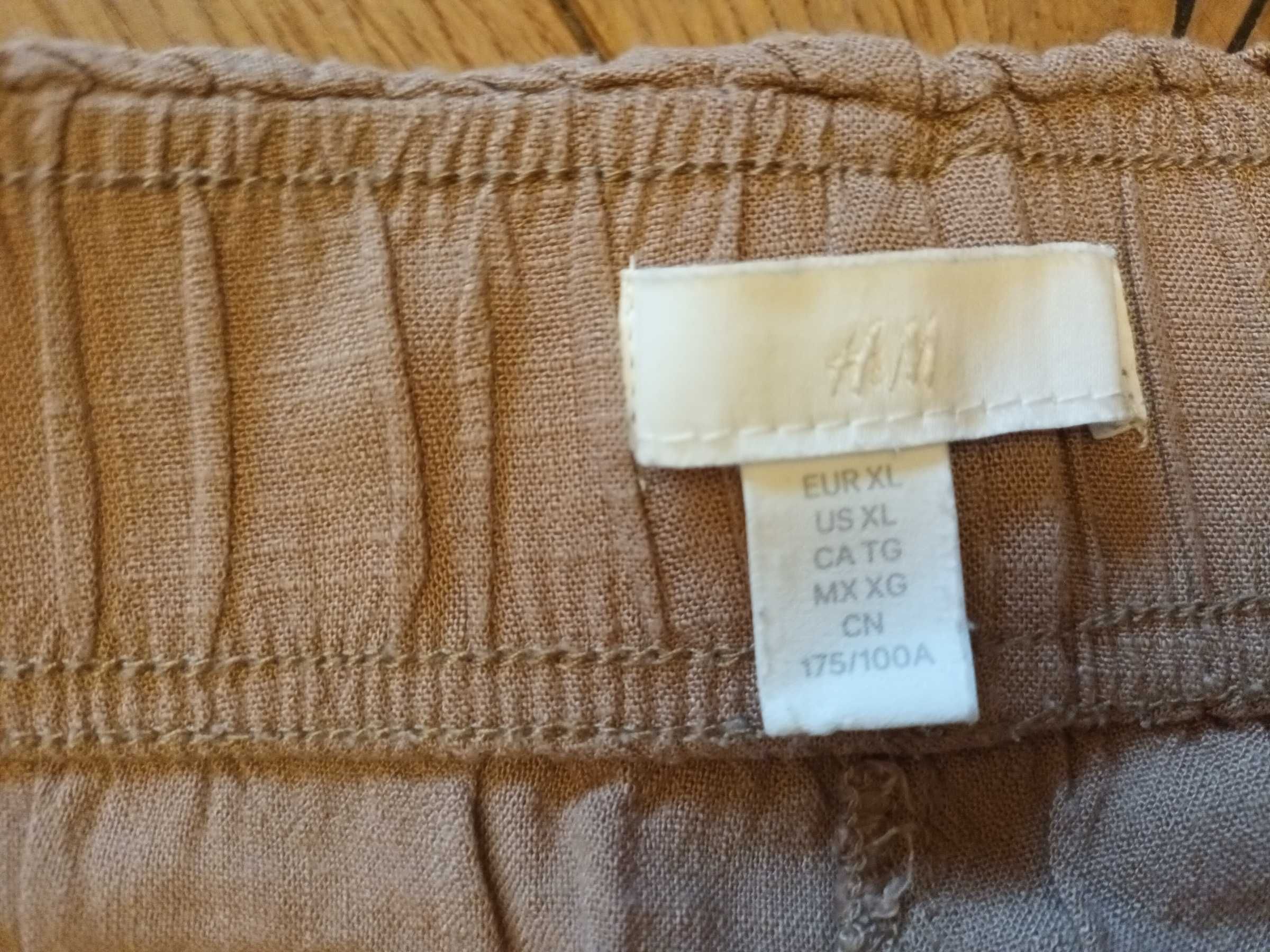 Spodnie H&M lniane 42 XL okazja na gumie