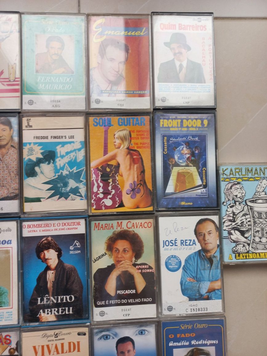 21x cassetes de musica quim barreiros , emanuel ,jose malhoa julio igl