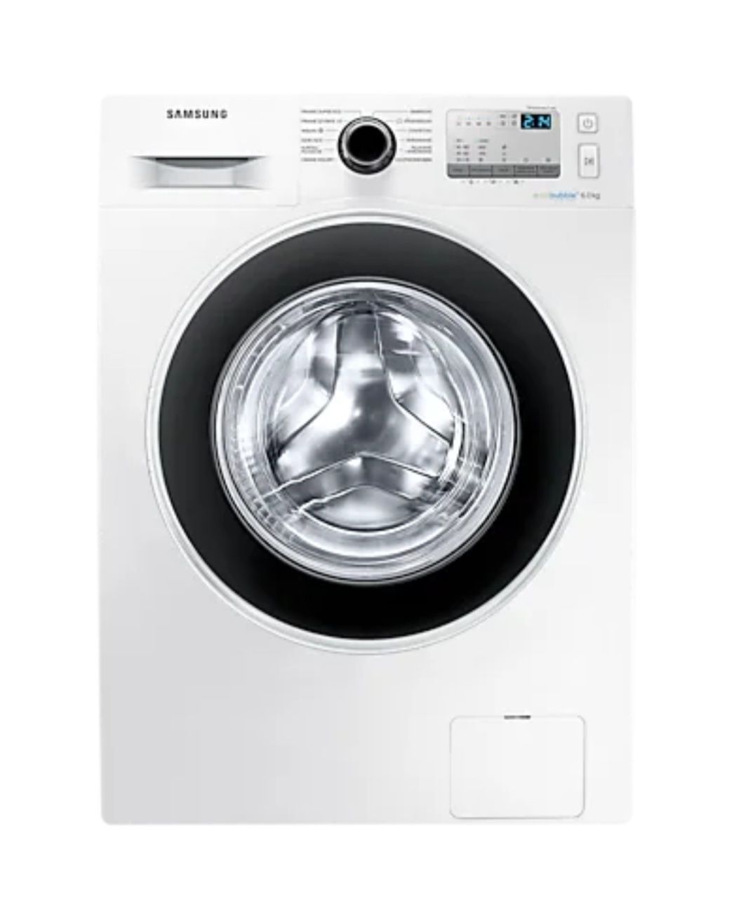 Pralka Samsung EcoBubble slim 6kg, Biała czarne drzwi WW60J4263HW