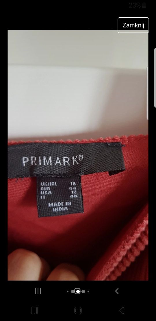 Primark sukienka sztruksowa na szelkach  r 44