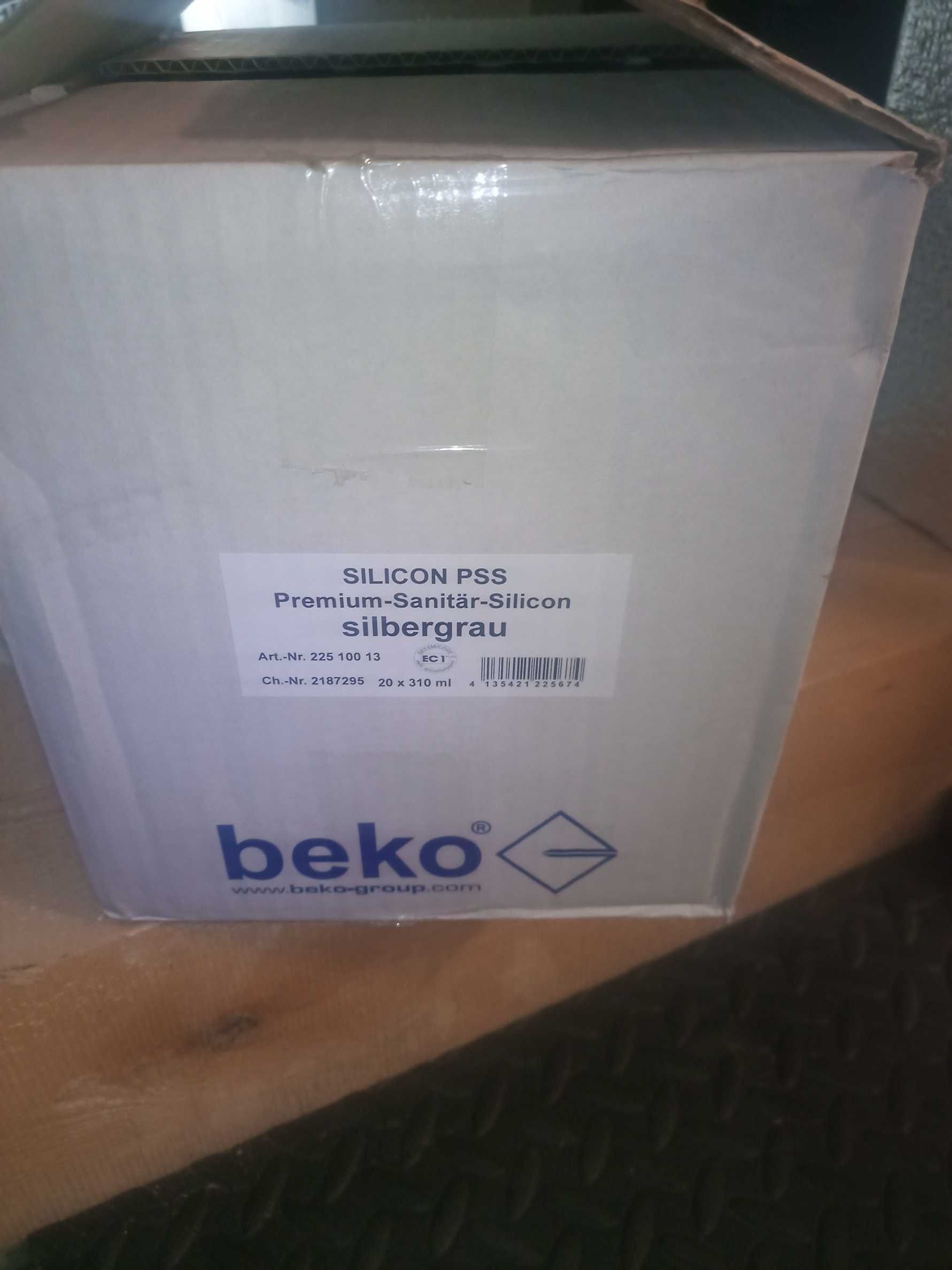 Srebrno-Szary silikon sanitarny Beko pro4 Premium 310 ml