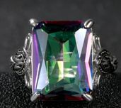 Pierścionek srebrny topaz mystic