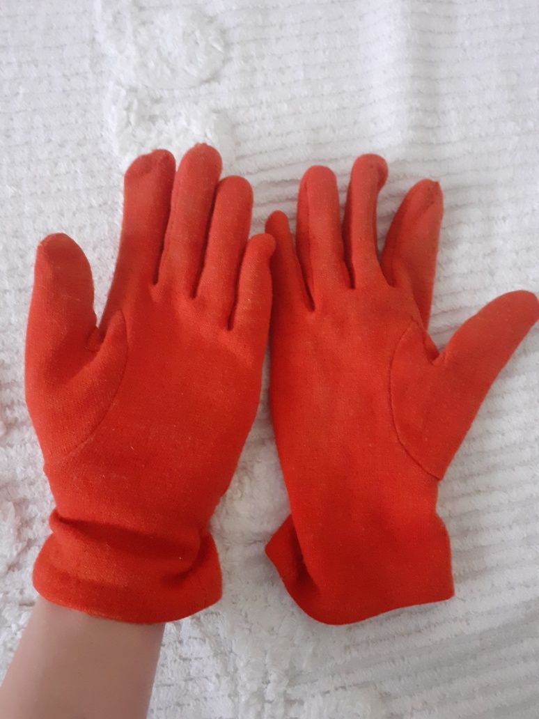 100% wool Pomarańczowa wełniane rękawiczki Woolen Orange gloves