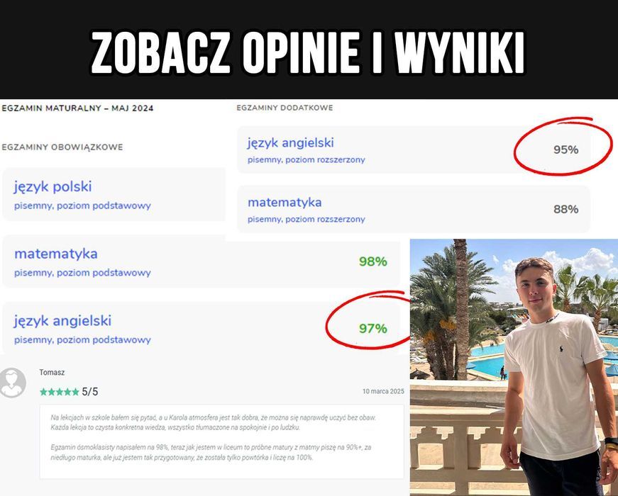 Korepetycje ANGIELSKI | Szkoła Podstawowa Średnia Egzamin Ósmoklasisty