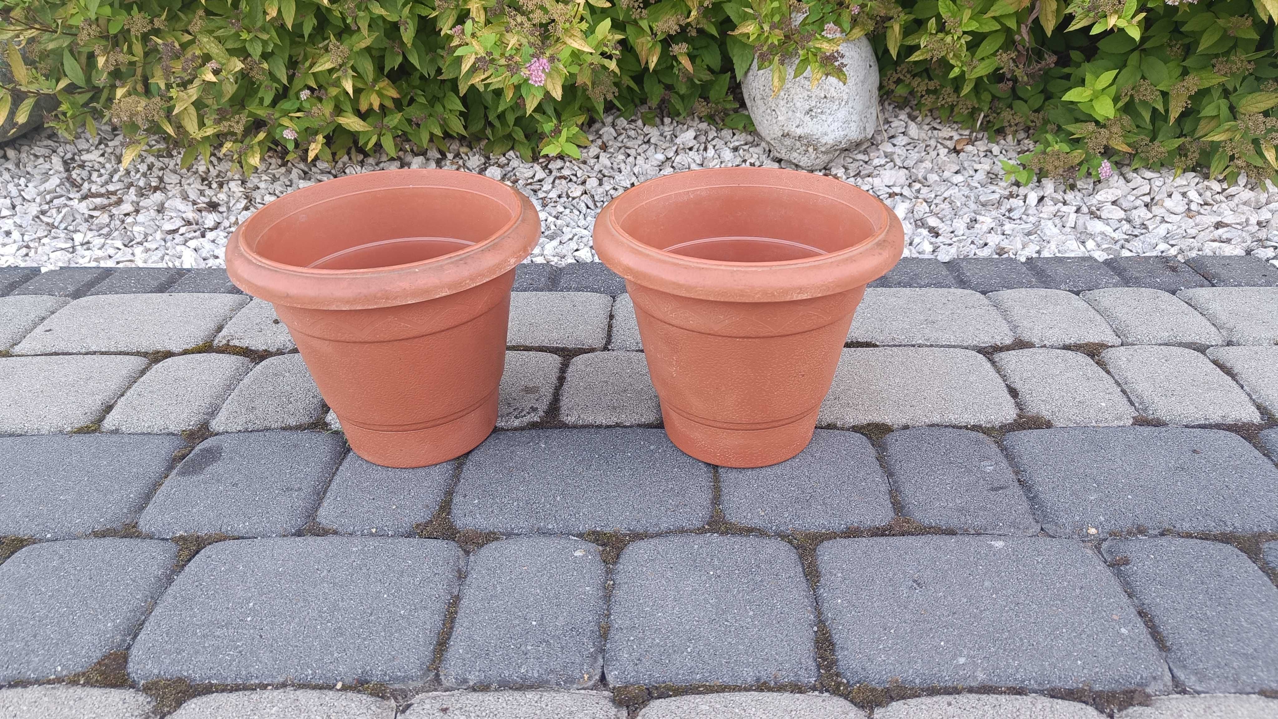 DONICZKI z tworzywa 42cm 32cm 23cm 17cm ceglany brąz / 6 szt. + Gratis