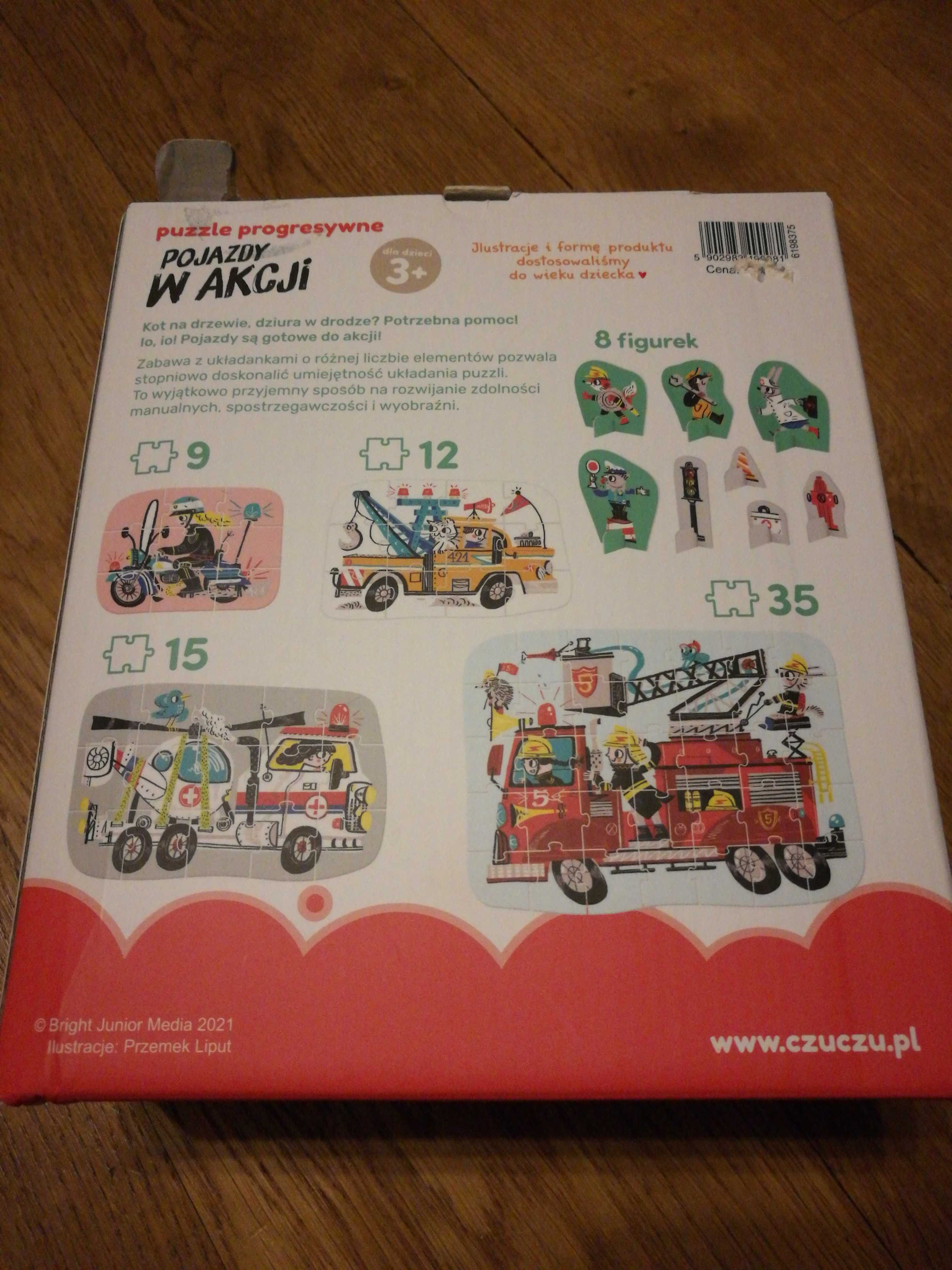 Czuczu Pojazdy w akcji. Puzzle z figurkami