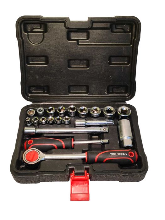 Zestaw kluczy nasadowych 1/4", 3/8", 20 el. TOP TOOLS