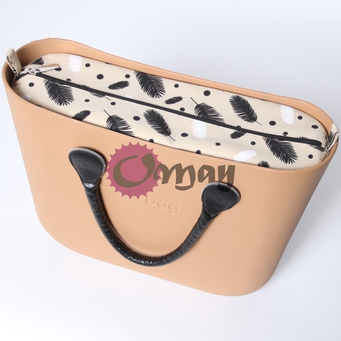 organizer OBAG STANDARD pióra czarne beż 2 kieszenie wkład OMAY