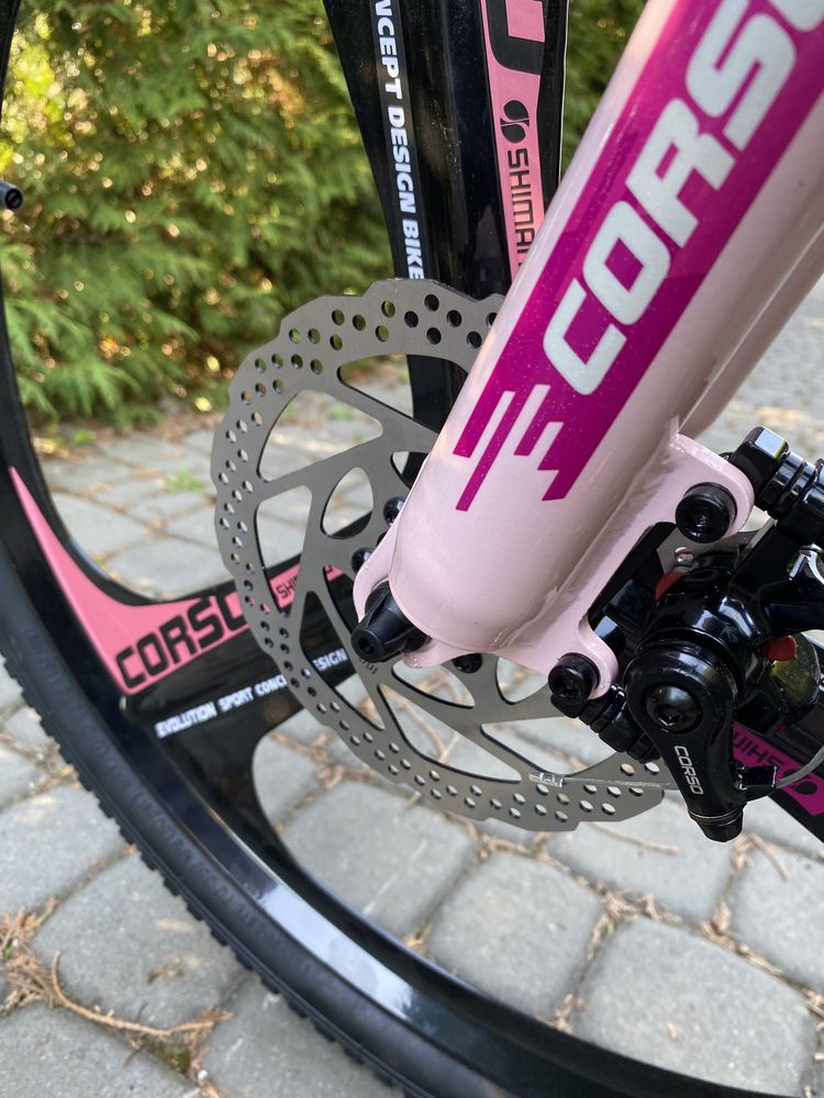 Алюмінієвий велосипед Corso Evolution 24 Pink на литих дисках