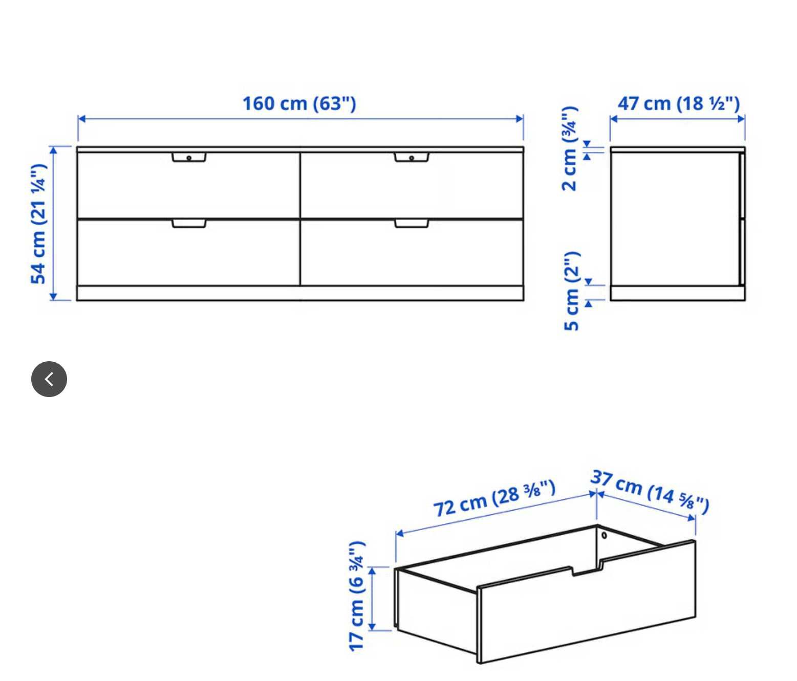 Cómoda NORDLI (IKEA) com 4 gavetas (160x54 cm)