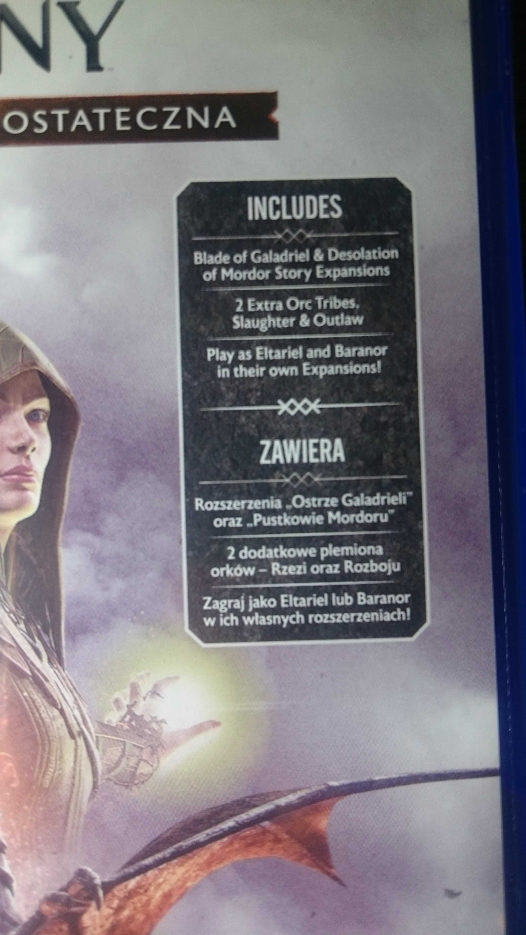 Shadow of war cień wojny edycja ostateczna POLSKA IDEAŁ ps4 ps5 gta