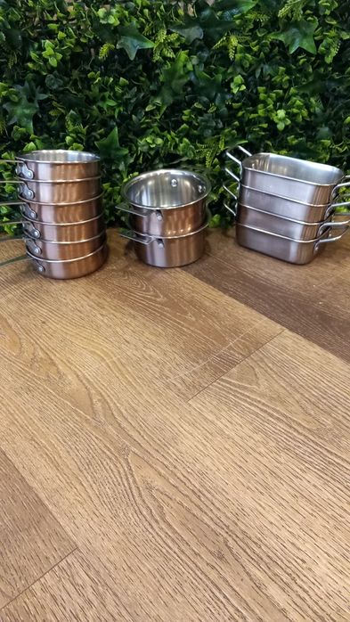 Caçarola de servir cobre em inox