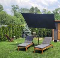 Zestaw ogrodowy - leżaki Ikea, parasol , poduchy,  pokrowce