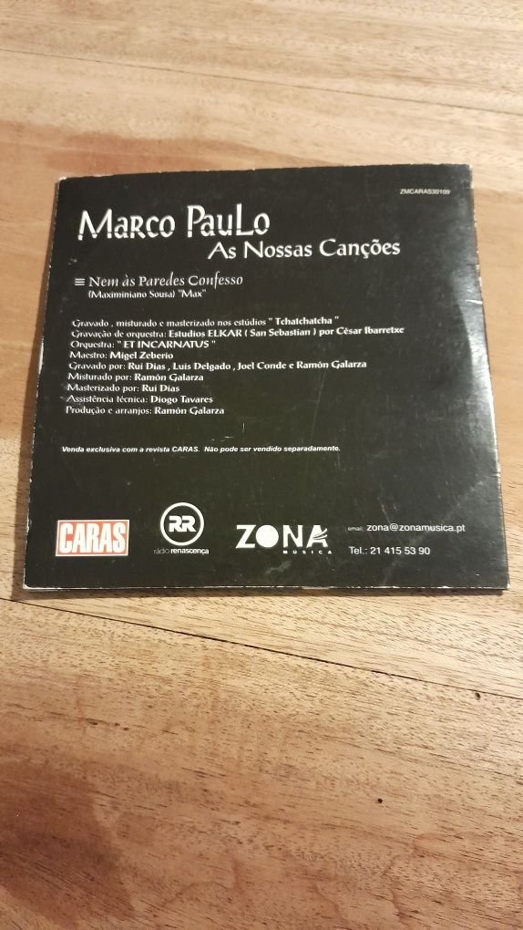 CD Marco Paulo Nem as paredes confesso  As nossas canções