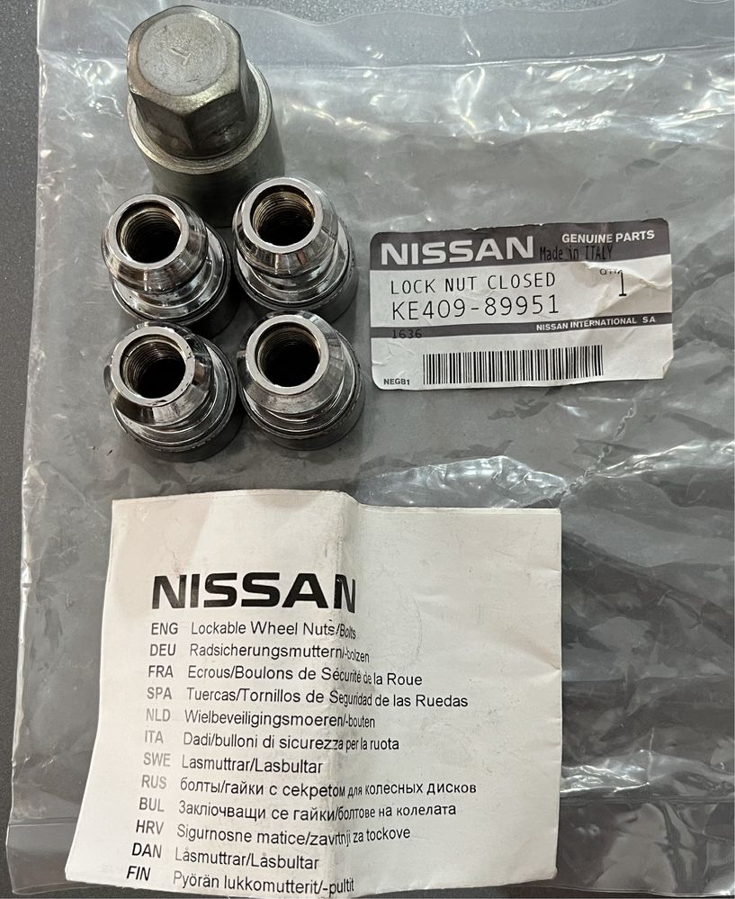 Комплект гайок-секреток Nissan KE409-89951 made in Italy