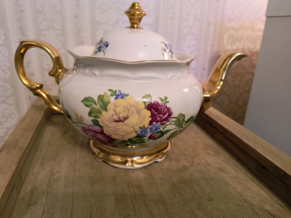 Porcelit Pruszków PRL, dzbanek, imbryk, bomboniera