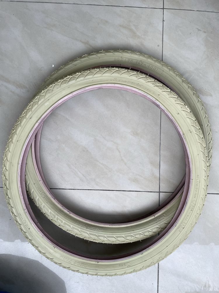 Opona 2 x opony nowe Deli Tire 20 x 1,75 kremowe beżowe