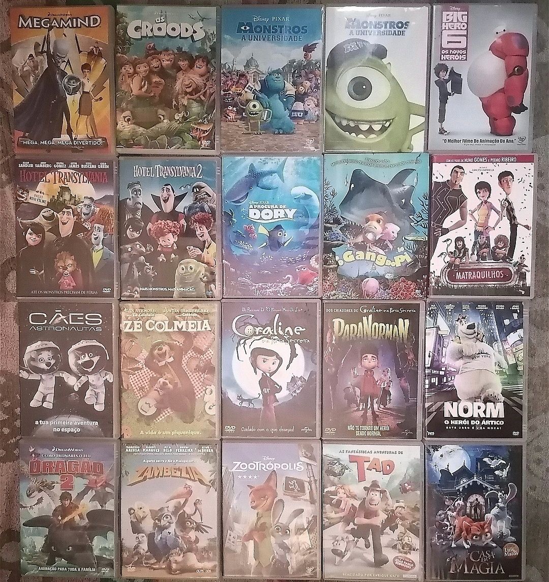 Lote 346 DVD's originais da Disney / DreamWorks / Warner, anime, manga