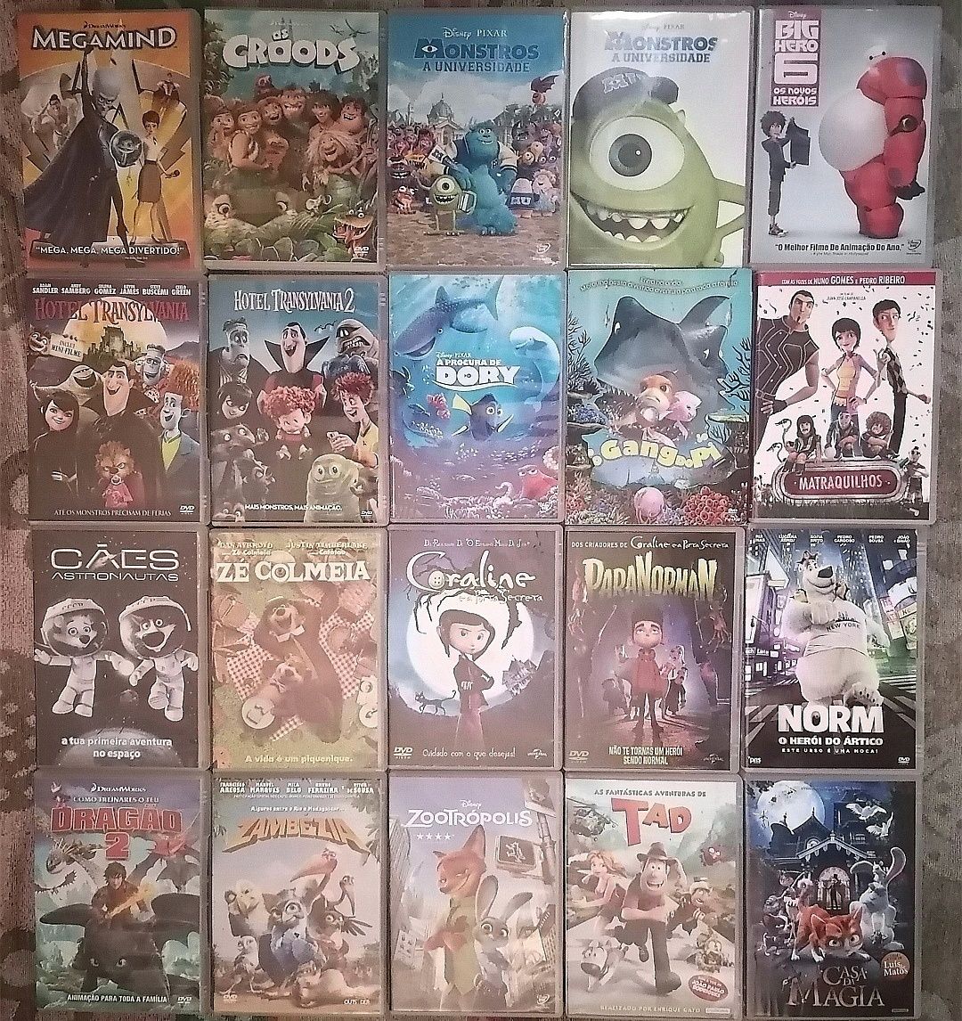 Lote 346 DVD's originais da Disney / DreamWorks / Warner, anime, manga