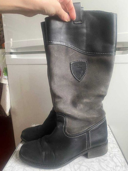 Чорні високі шкіряні чоботи Tom Tailor