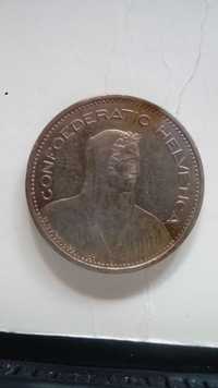 Moneta 5 franków szwajcara (srebro)