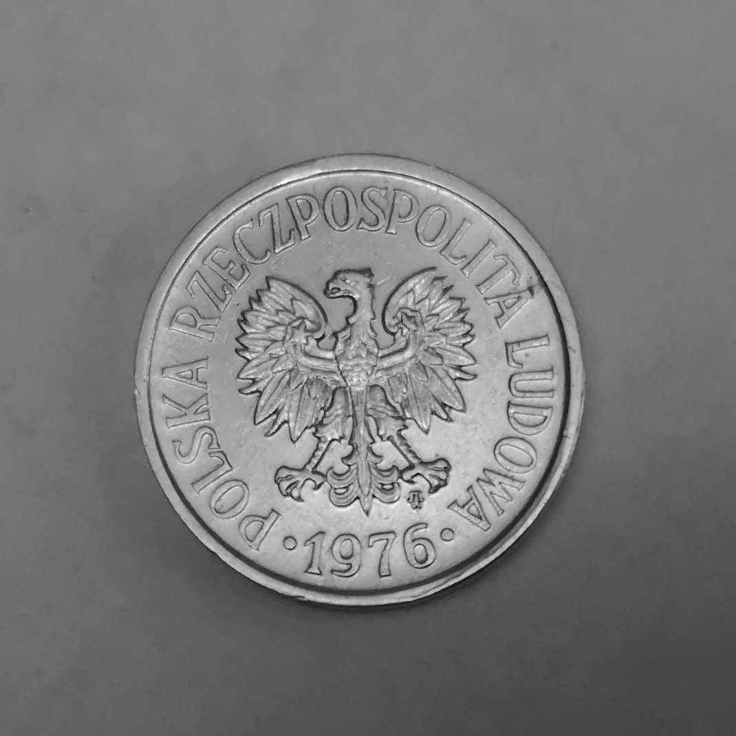 Moneta PRL 20 groszy 1976r.Al.Stan okołomenniczy.