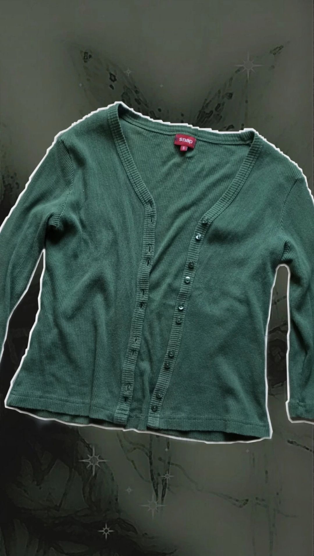 sweter sweterek narzutka prążkowany prążek zapinany na guziki 36 S