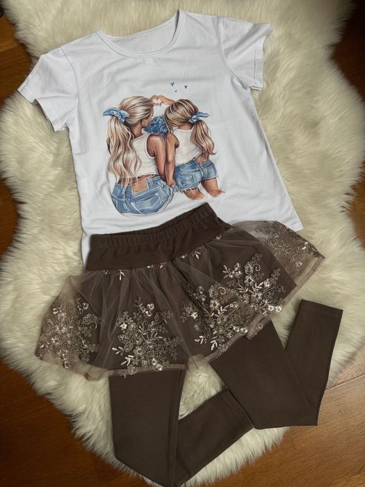 Zestaw legginsy Nala handmade i bluzeczki