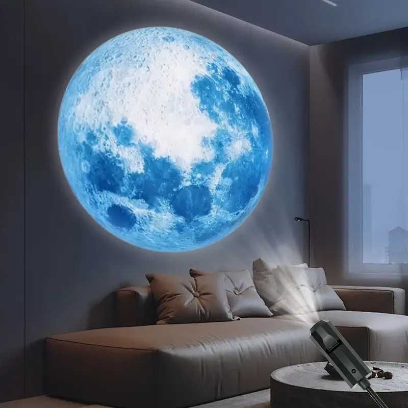 Projector globo lua teto decoração quarto casa crianças USB NOVO