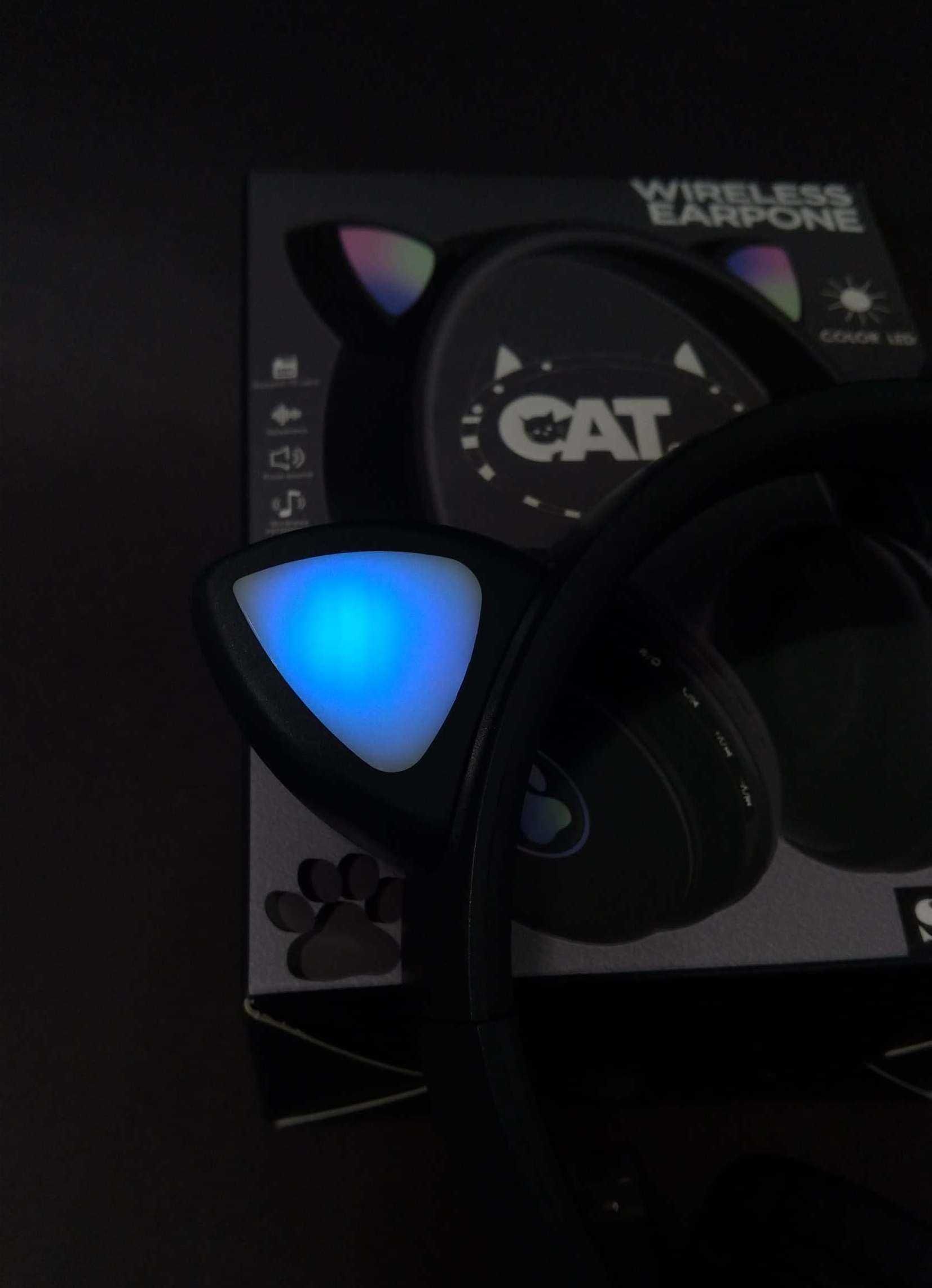 Класні Bluetooth бездротові наушники ST77 CAT для дітей з підсвіткою