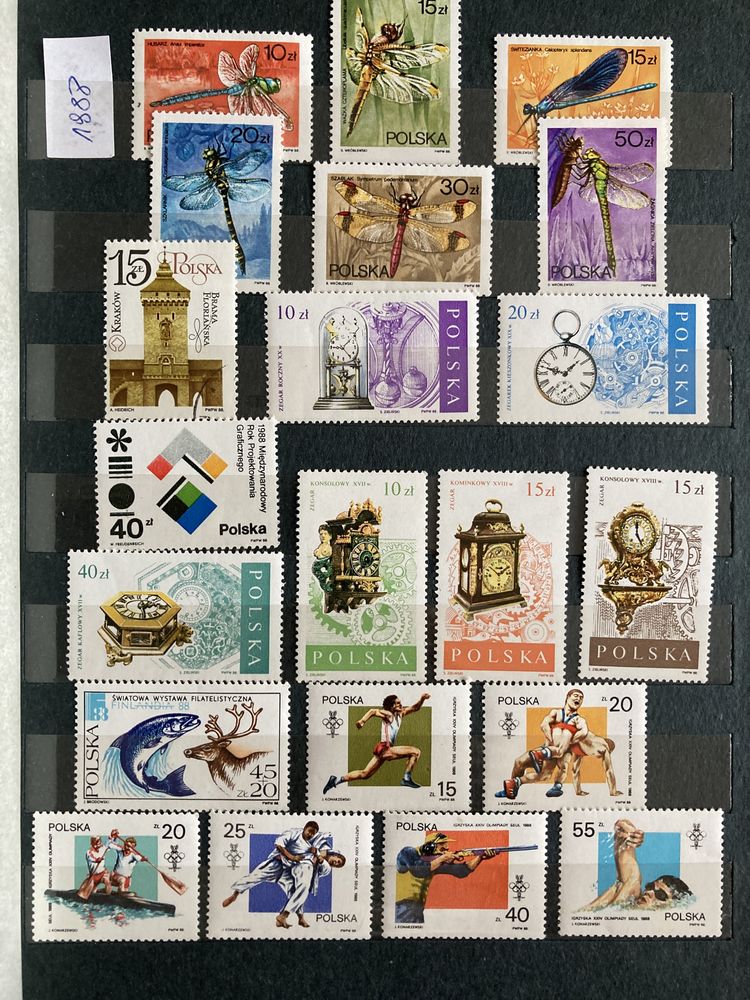 Znaczki pocztowe polskie rocznik 1988 czysty komplet + bloki