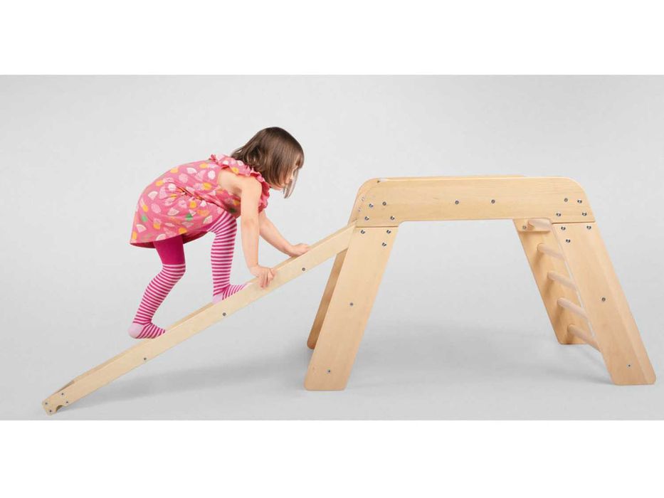 Drabinka gimnastyczna piramida domek 2w1 dla dzieci plac tor DREWNO