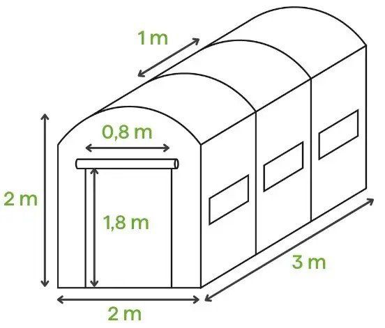 Теплиця садова, парник Польща 2х3х2 м зелена 6м2. Теплиця.Парник.