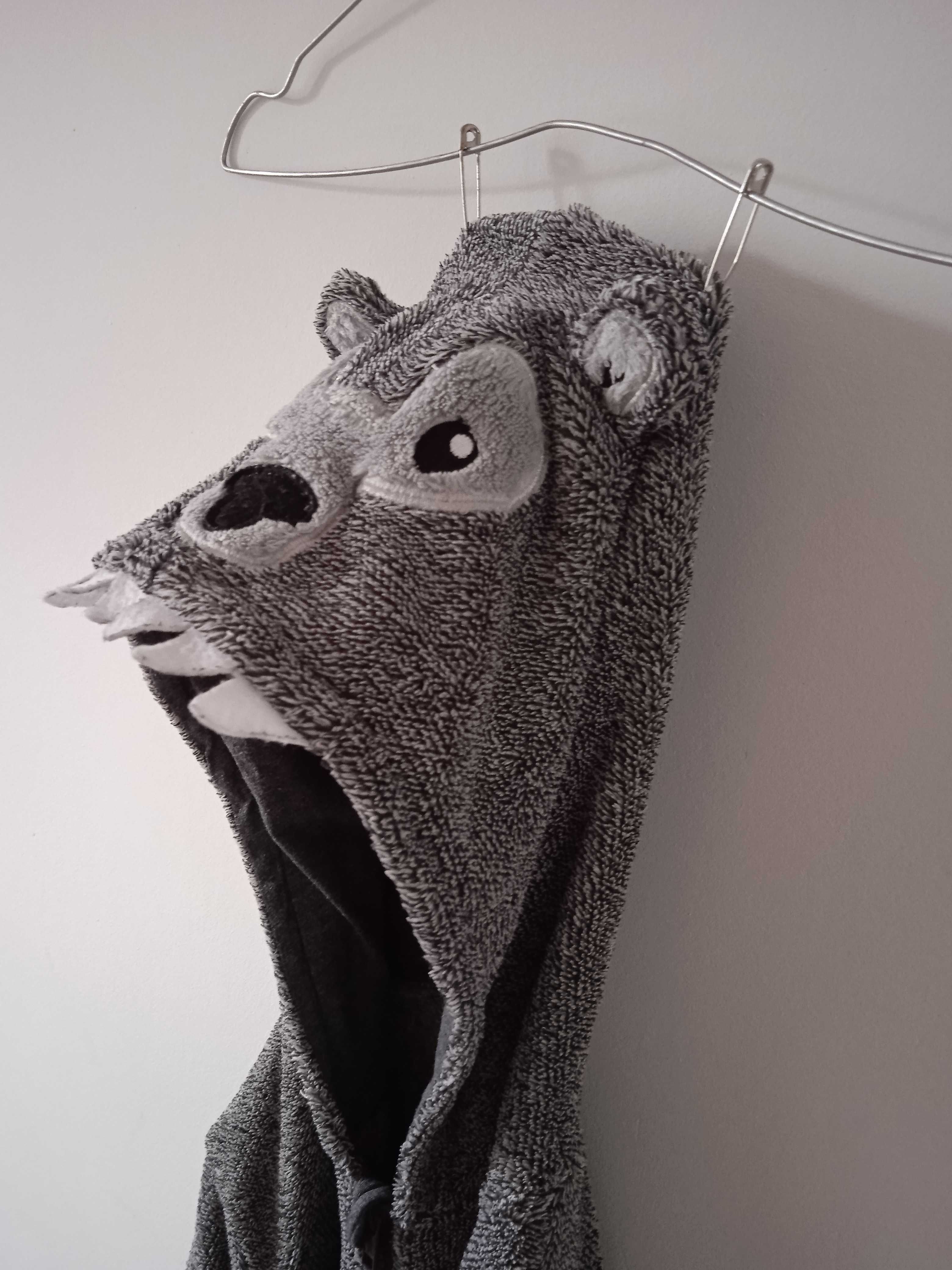 Wilk r.134-140cm; strój przebranie, ogon, polar futerkowy,