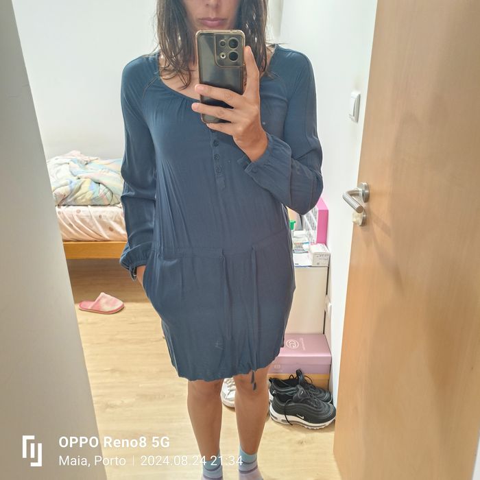 Vestido fresco manga comprida