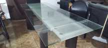 Mesa vidro extensível c/ ou s/ cadeiras