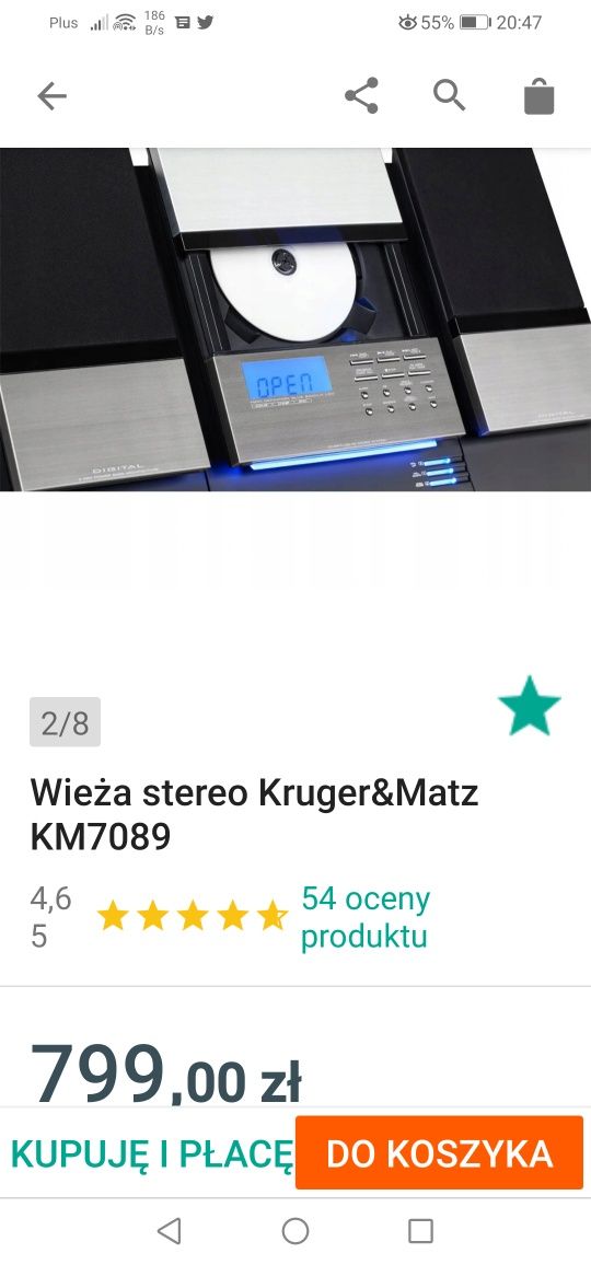 Wieża stereo Kruger & Matz KM7086