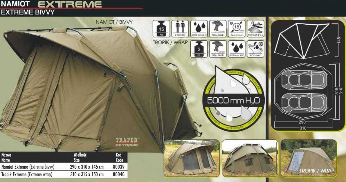 Карповая палатка Namiot Extreme 80039 Traper с козырьком на рыбалку