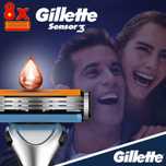 GILLETTE SENSOR 3 ostrza wkłady 24 szt 3 opakowania