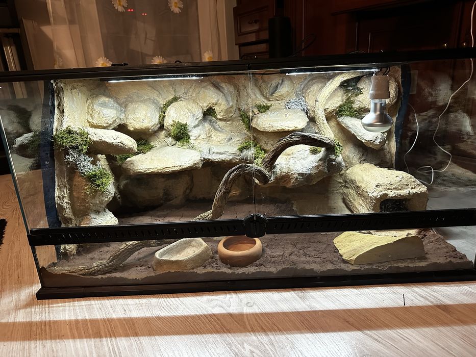 Terrarium 90x45x45 (gekon lamparci, gady pustynne, weże, agamy)