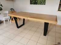 Stół drewniany dębowy rozkładany dla dużej rodziny 8 - 12 osób loft