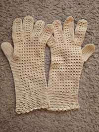 Rękawiczki ażurkowe oryginalne z lat 60